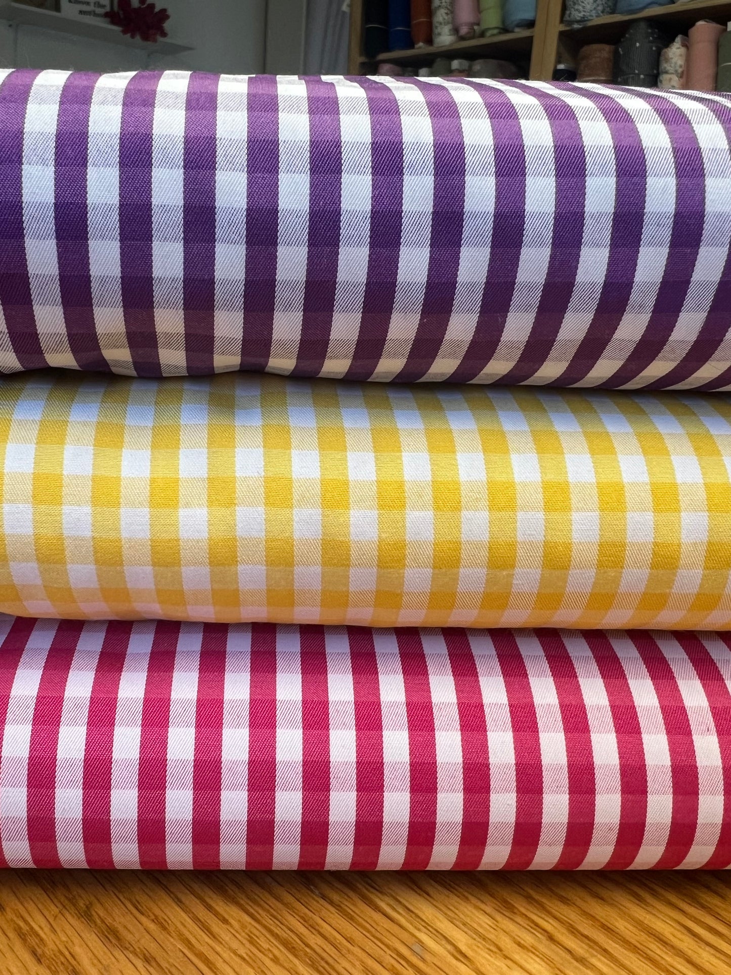 Poly/cotton Gingham “yellow”