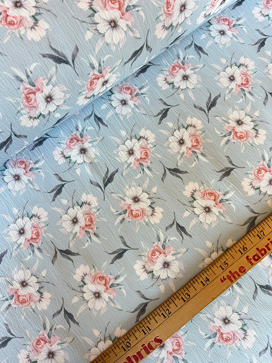 Polyester Floral “Light Blue”