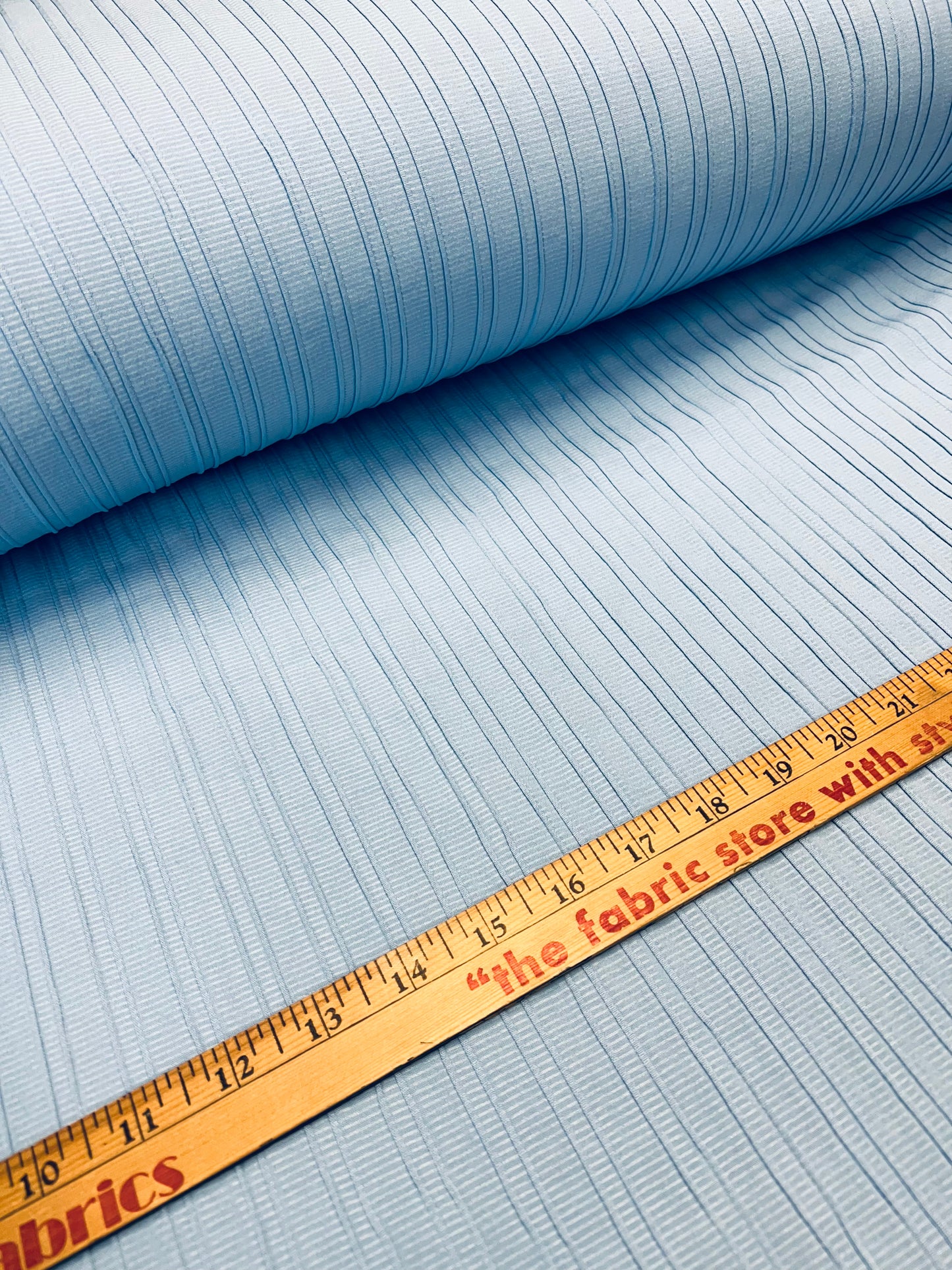Lined polyester” powder blue”