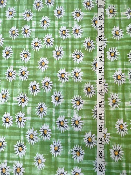 Summer Green Floral Poly/Cotton