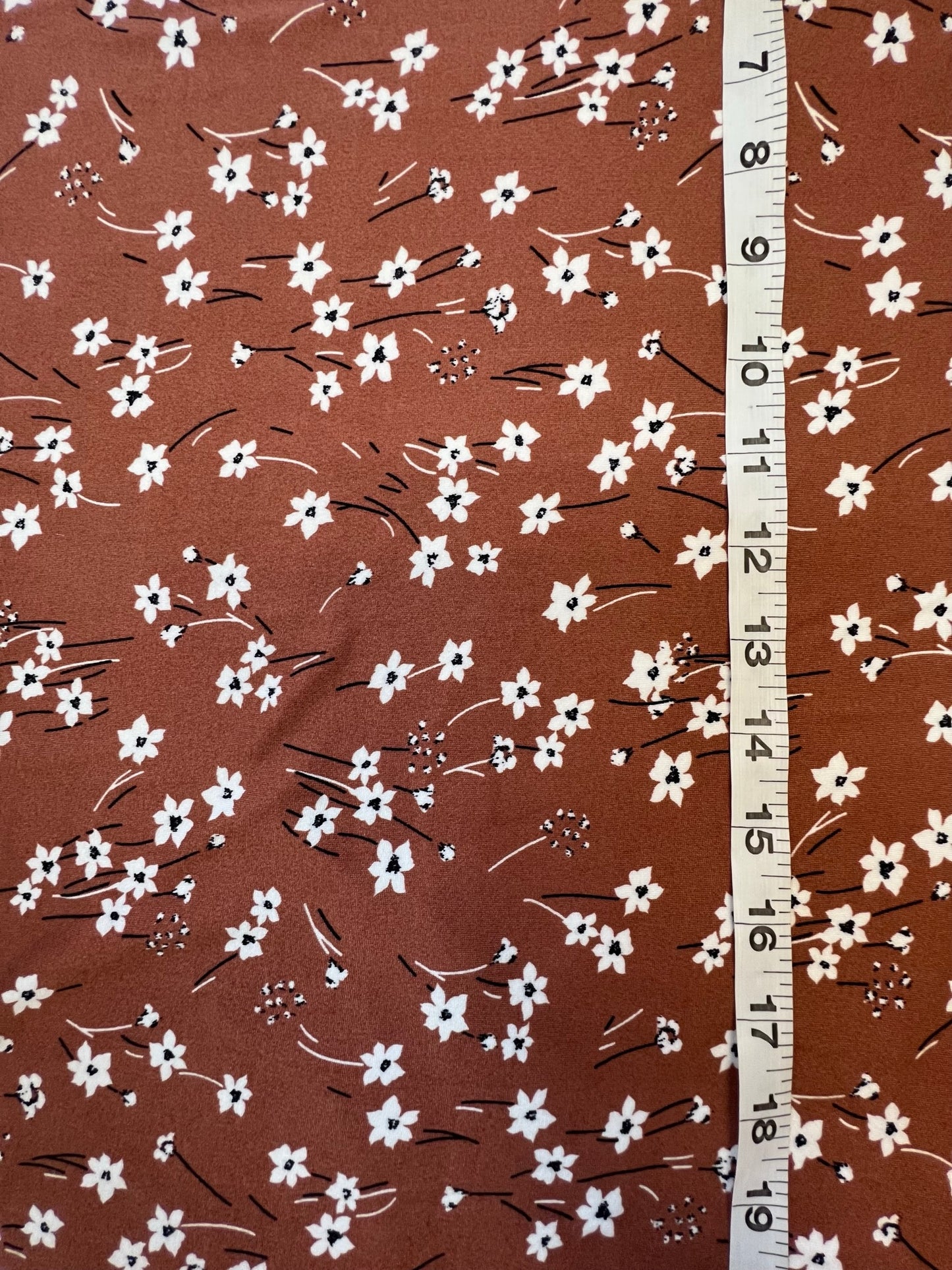 Terra Cotta Floral Double Brushed Poly